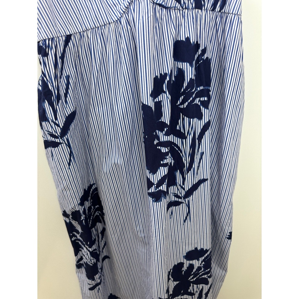 NWT Abercrombie & Fitch Sweetheart Babydoll Maxi Dress Blue Floral Striped M Med - Picture 4 of 12